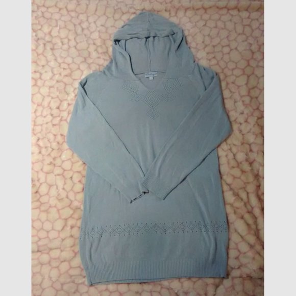 B. Boutique Pullover Knit Hoodie, Size L, Pre-Owned - Picture 3 of 6